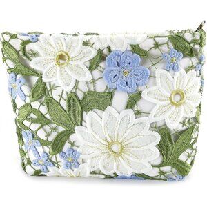 Flower Makeup Bag Travel Large Floral Cosmetic Bag for Women